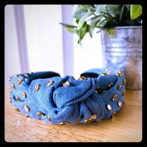 Retro denim headband